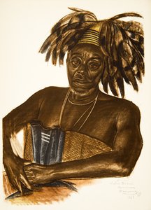 Boemi, Chefe Avungura (Niangara) (topo Ouelle), de Cartoons and Paintings of Africa, executado durante a expedição Citroen Centre Afrique, segunda missão Haardt Audouin-Dubreuil, pub. Paris, 1927 (
